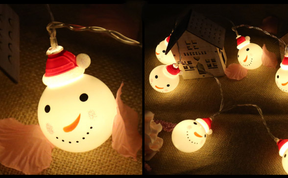 節慶派對佈置館 聖誕風可愛雪人燈串
