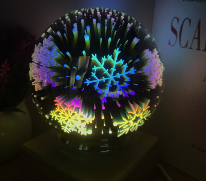 創意小物館 3D炫彩水晶魔球夜燈 聖誕