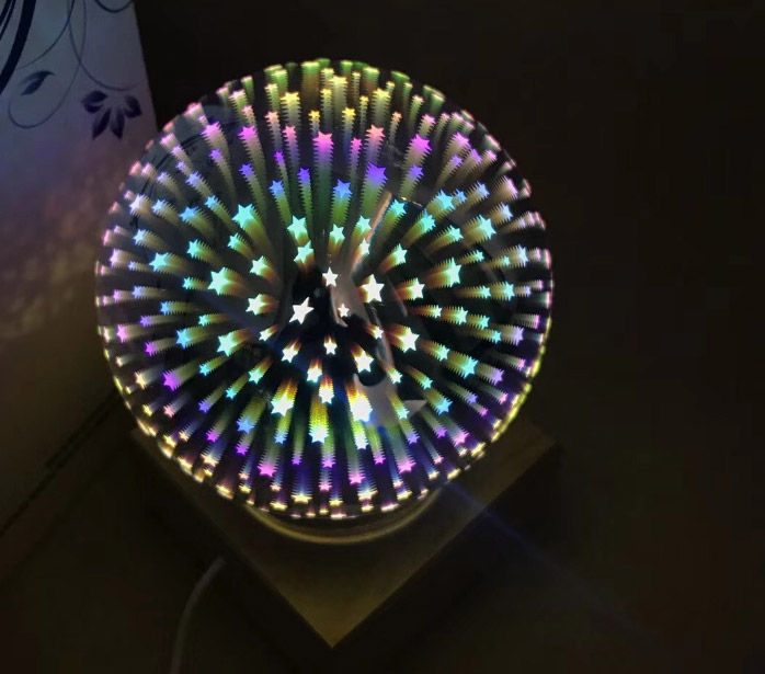 創意小物館 3D炫彩水晶魔球夜燈 小星星