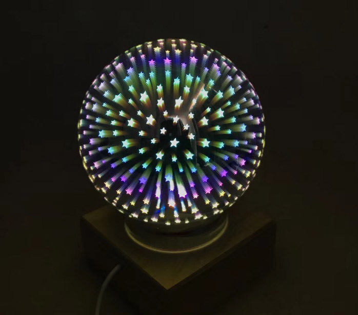 創意小物館 3D炫彩水晶魔球夜燈 愛心