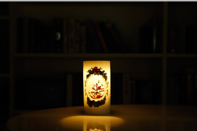 創意小物館 聖誕動態微景觀蠟燭音樂燈 聖誕樹