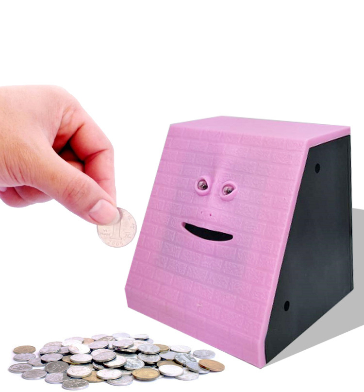 創意小物館 創意吃錢facebank存錢筒 平面粉紅