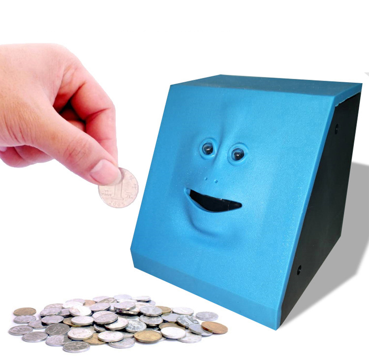 創意小物館 創意吃錢facebank存錢筒 磚面藍色