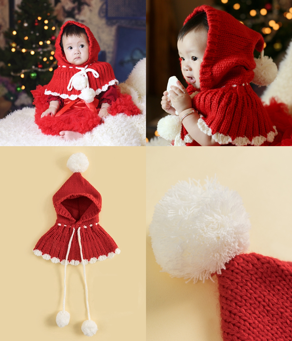 日安朵朵 女嬰配件禮盒 - 小紅帽 (披肩+寶寶襪)
