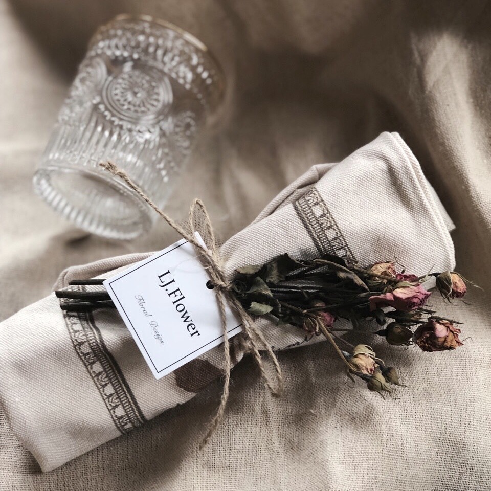 LJ.Flower聯名款-復古乾燥玫瑰帆布手提袋