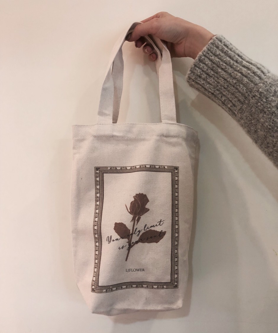 LJ.Flower聯名款-復古乾燥玫瑰帆布手提袋