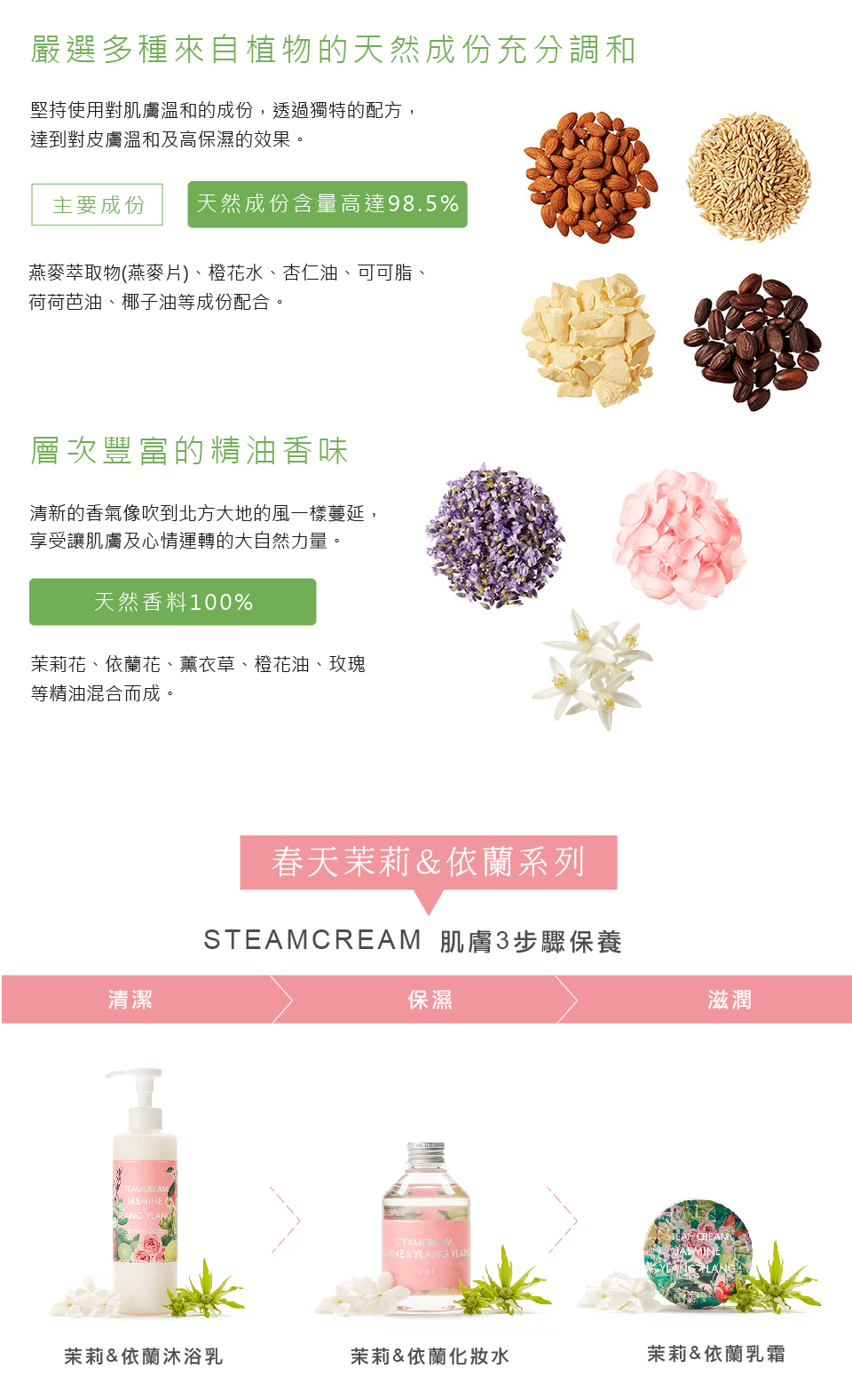 日本 STEAMCREAM 蒸汽乳霜 GS145-JASMINE & YLANG YLANG SPECIAL KIT -春天茉莉&依蘭禮盒
