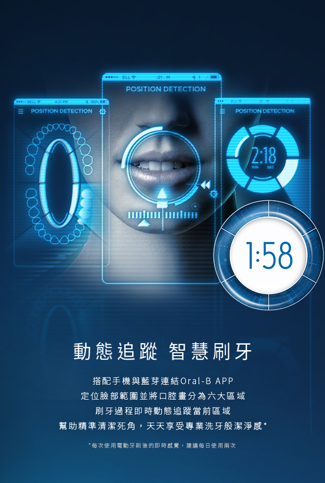 德國百靈Oral-B-Genius8000 3D智慧追蹤電動牙刷(星鑽銀)-V3