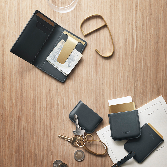 丹麥 Georg Jensen Rohner Wallet with Money Clip, Shade Series 陰影系列 皮革 票卡式皮夾（含鈔票夾）