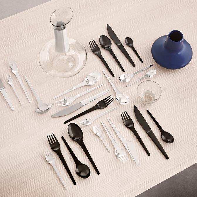 丹麥 Georg Jensen Caravel Cutlery 4pcs, 帆船系列 黑色魅力 個人西式餐具 刀叉匙 四件式禮盒（Koppel 100 百年紀念特別款）