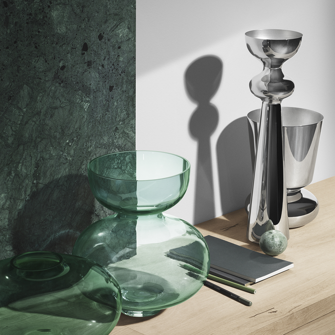丹麥 Georg Jensen Alfredo Vase, Small H22cm 艾爾菲雷多 不鏽鋼 聖杯 花瓶 小尺寸