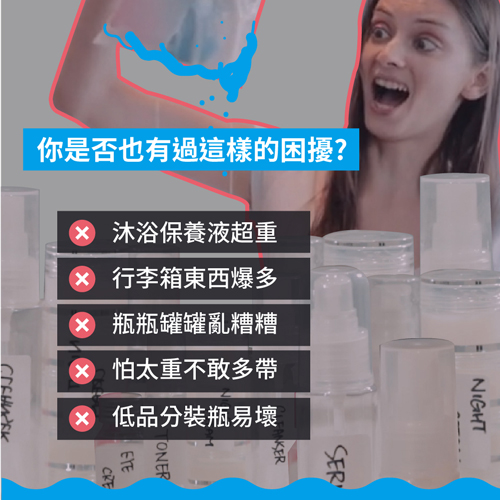 香港 Tic Design 旅行分裝收納瓶 - 沐浴組 經典黑