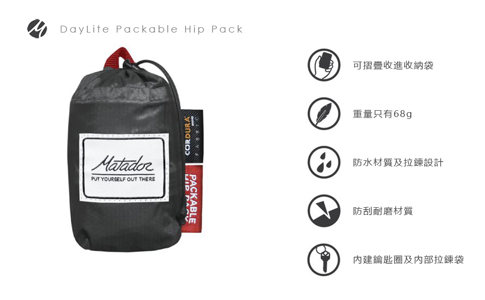 美國 Matador 鬥牛士 DayLite Packable Hip Pack 防水旅行腰包 藍色
