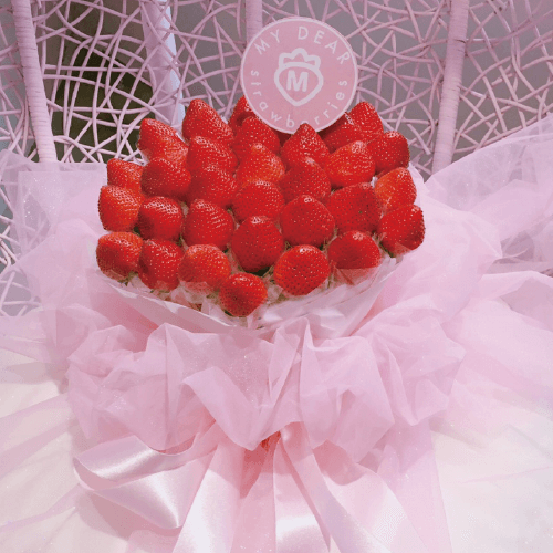 My Dear Strawberries POP閃電粉紗草莓花束