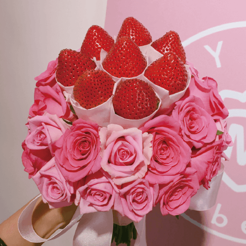 My Dear Strawberries 八顆粉色系草莓捧花