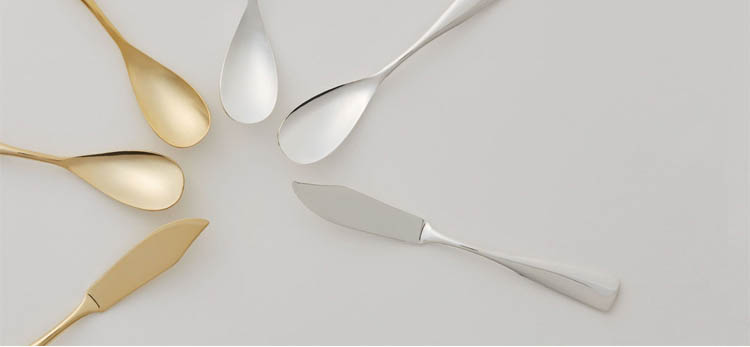 日本 純銅冰淇淋匙&奶油刀組- 鏡面金