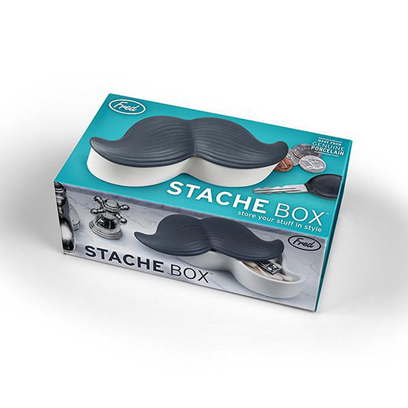 使用STACHE BOX 鬍子造型置物盒，可以裝進會讓桌面凌亂的小東西，讓桌面恢復乾淨整齊，何樂而不為呢。