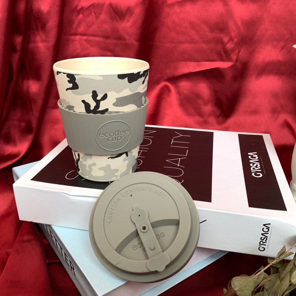 英國Ecoffee Cup 環保隨行杯340ml-迷彩灰