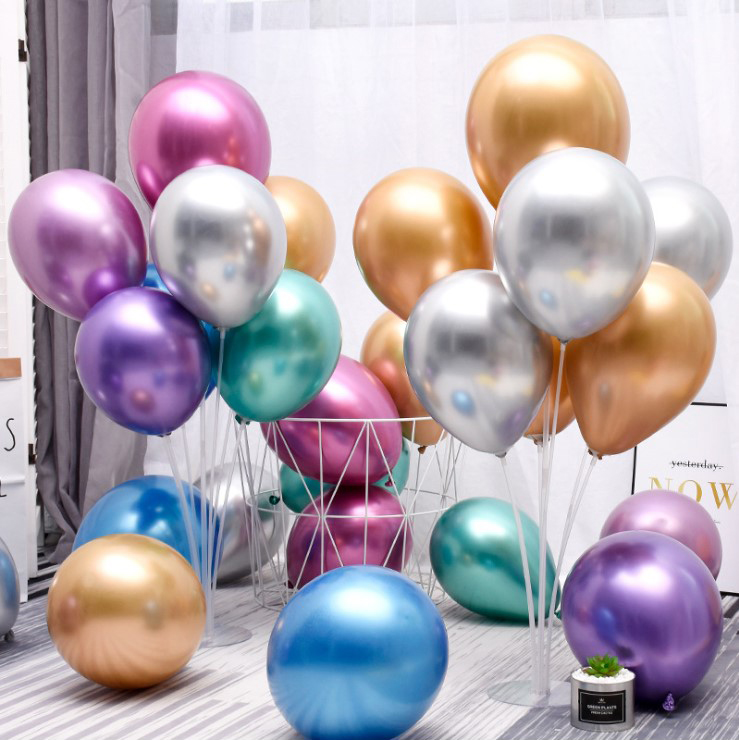節慶派對佈置館 12吋金屬色乳膠氣球 綜合款