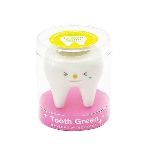日本 聖新陶芸 Baby Tooth 療癒植物盆器/牙齒三兄弟 檸檬香草-黃色