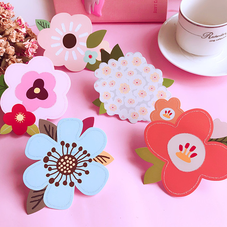 卡片提袋包材館 [自寫卡片] 日系花朵留言賀卡 (12款隨機)