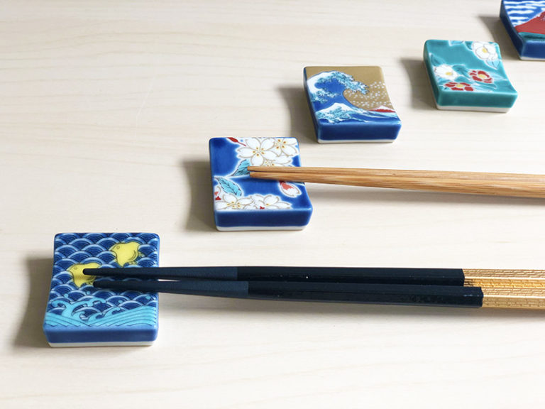 日本 九谷燒彩繪筷架禮盒組（6入）-緣起系列