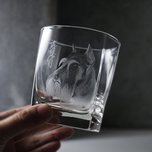 MSA【手工雕刻】 雪納瑞寵物畫像(簽名版)威士忌杯