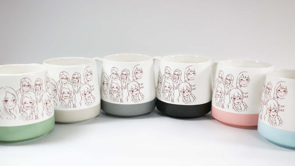 【客製化】陶緣彩瓷 兩角色客製化似顏繪磨砂馬克杯-粉藍