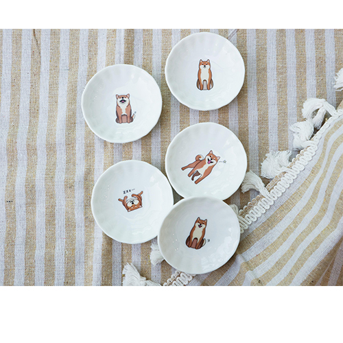 陶緣彩瓷 柴犬小碟套組 (柴犬小碟套組(16入)送4吋碟)