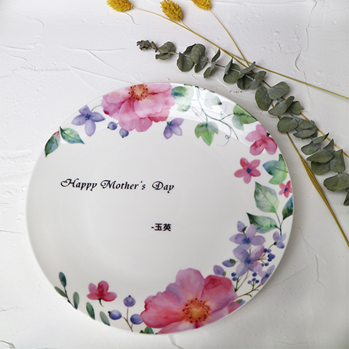 【客製化】陶緣彩瓷 母親節禮物 繁花8吋骨瓷盤禮盒組 (贈禮盒)