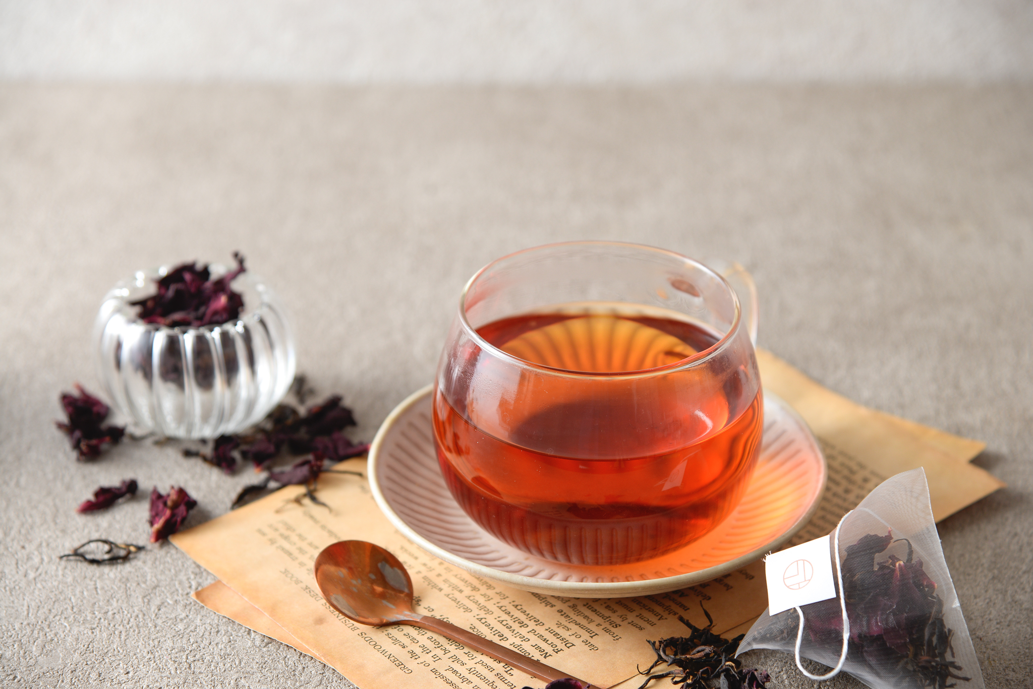 方菩提 『盛』嚴選瑰蜜紅茶茶包+雙層玻璃杯禮盒組（附提袋)