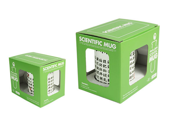 獨家設計專屬馬克杯紙盒，為科學馬克杯完美包裝！