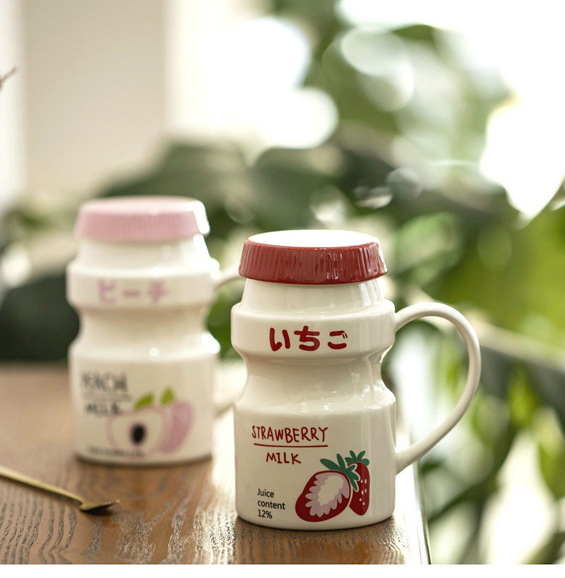 家居生活雜貨舖 日系養樂多造型馬克杯杓組 草莓