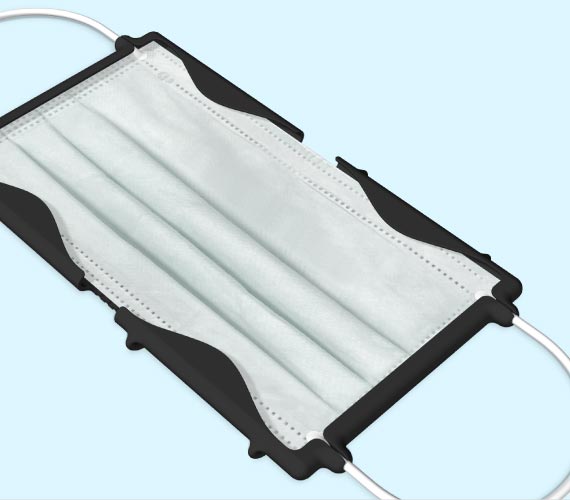 口罩收納夾，適用保存一般耳帶型平面口罩 使用時請將口罩外層朝下、內側朝上，將口罩卡入擋片內。◎適用一般耳帶型平面口罩 / 平面醫療用口罩（展開尺寸：約長17.5×寬9.3公分）