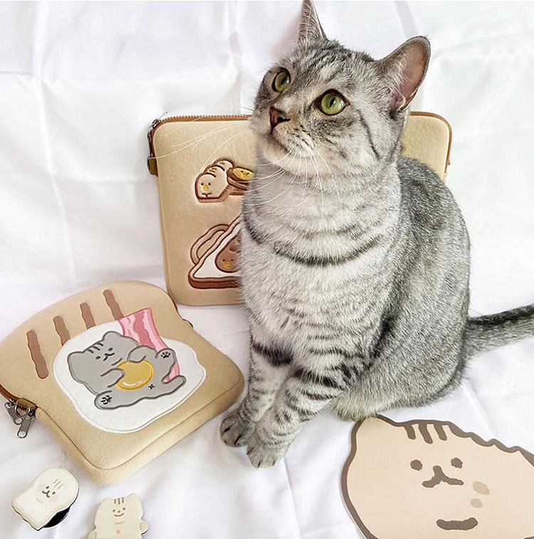 創意小物館 貓咪吐司蛋11吋平板保護包