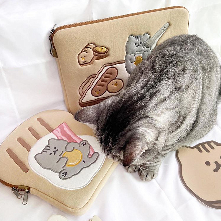 創意小物館 貓咪吐司蛋11吋平板保護包