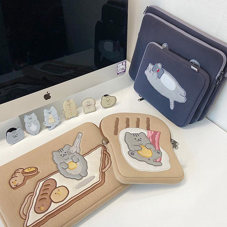 創意小物館 貓咪吐司蛋11吋平板保護包