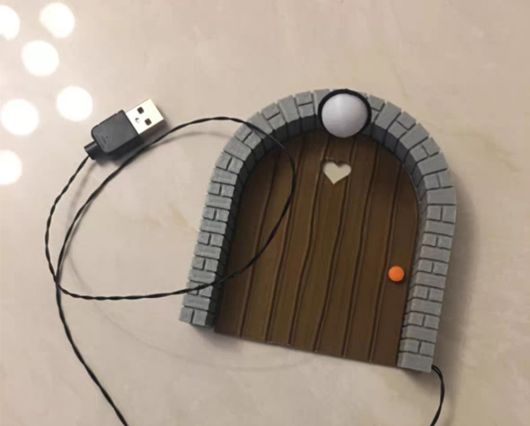 創意小物館 趣味鼠鼠家門造型USB小夜燈 黃光