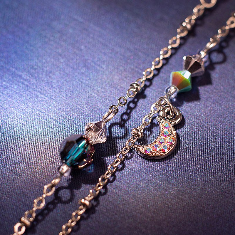 ADORN & FANCY 多用途典藍水晶口罩鍊、眼鏡鍊、手鍊三用鍊 曇華