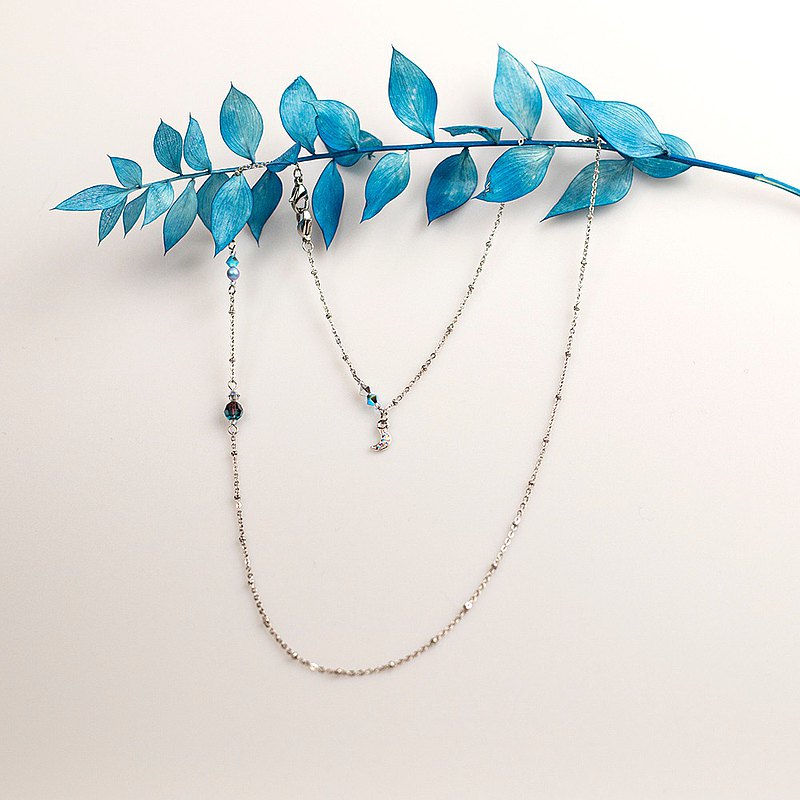 ADORN & FANCY 多用途典藍水晶口罩鍊、眼鏡鍊、手鍊三用鍊 曇華