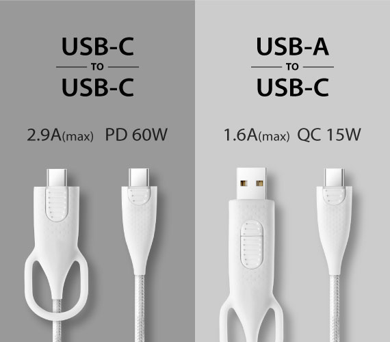 高兼容，適用多種接頭 【USB-C / USB-C：支援PD快速充電】 【USB-C / USB-A：支援QC快速充電】