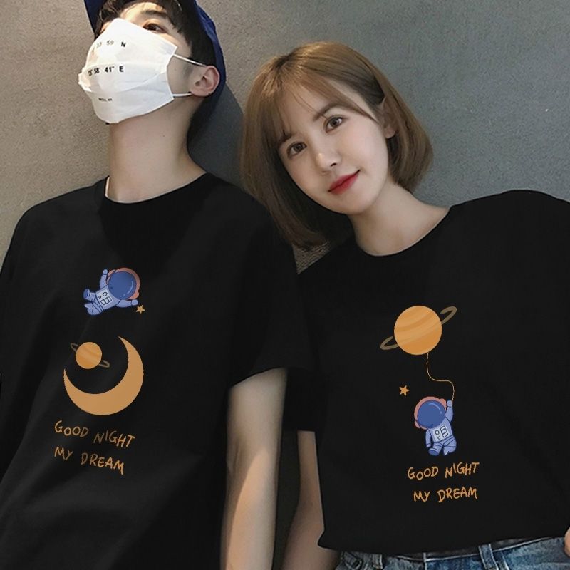 創意小物館 太空人半袖情侶T 月亮白 M