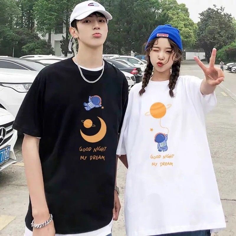 創意小物館 太空人半袖情侶T 月亮白 M