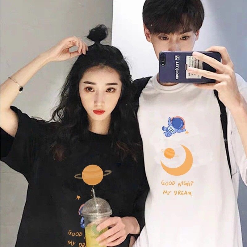 創意小物館 太空人半袖情侶T 月亮白 M