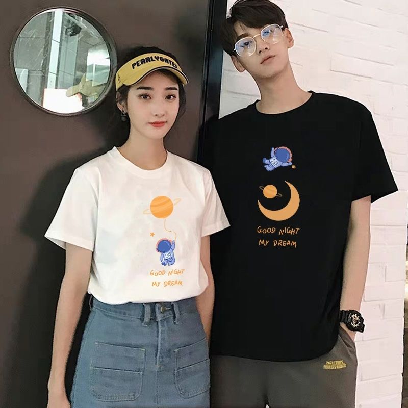 創意小物館 太空人半袖情侶T 月亮白 M