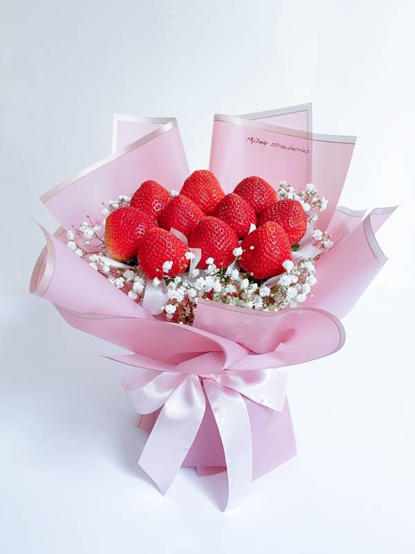 My Dear Strawberries 【生日入門款】Happy Birthday小型生日草莓花束(蒂芬尼色)
