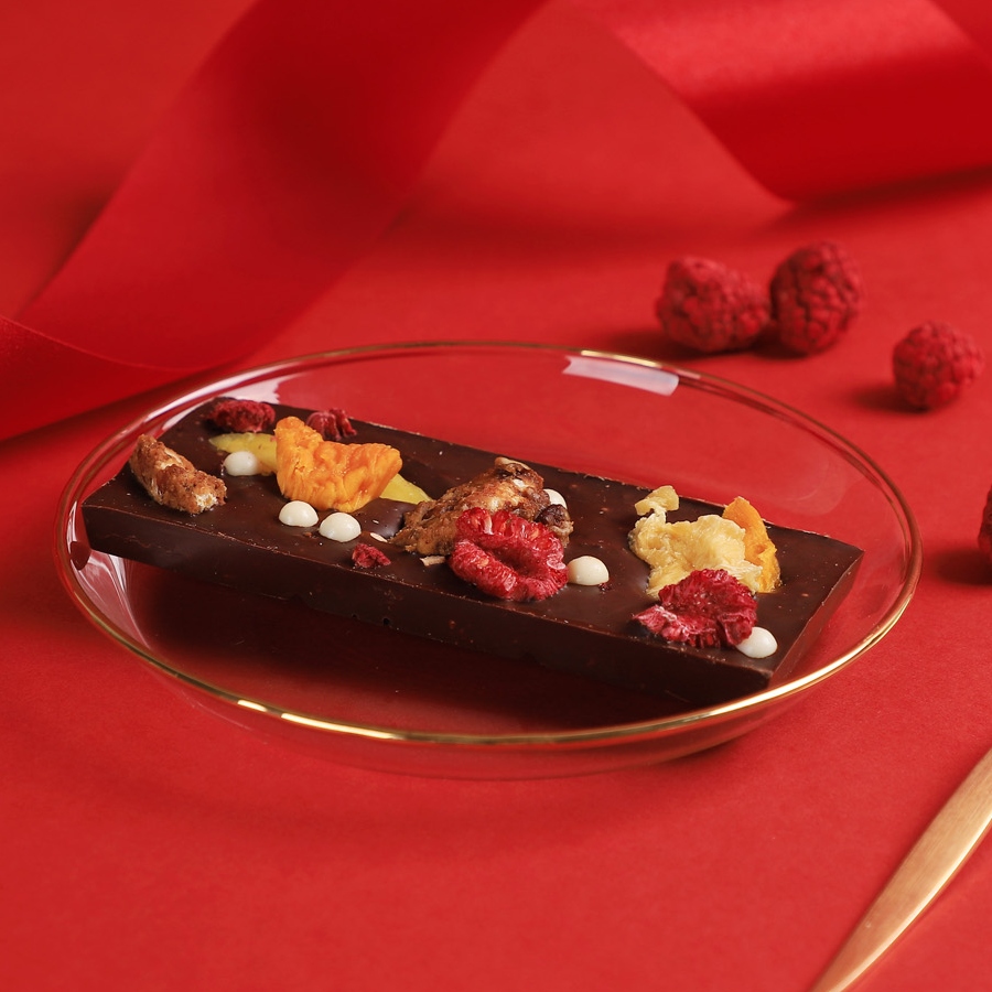 ▪黑巧克力 Dark Chocolate
(鳳梨乾、無糖芒果乾、開心果、覆盆莓乾、核桃、巧克力脆球)