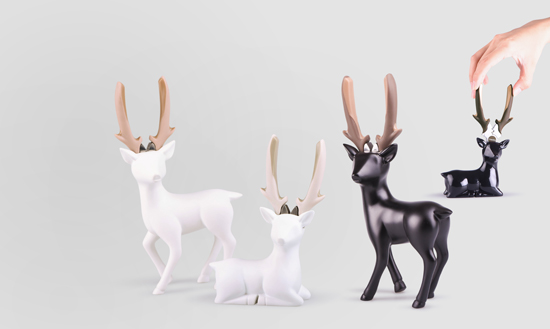 鉗子的外型取材自鹿角，鉗體部分搭配不同配色的握把， 分別搭配黑、白鹿身，更滿足不同的使用需求。