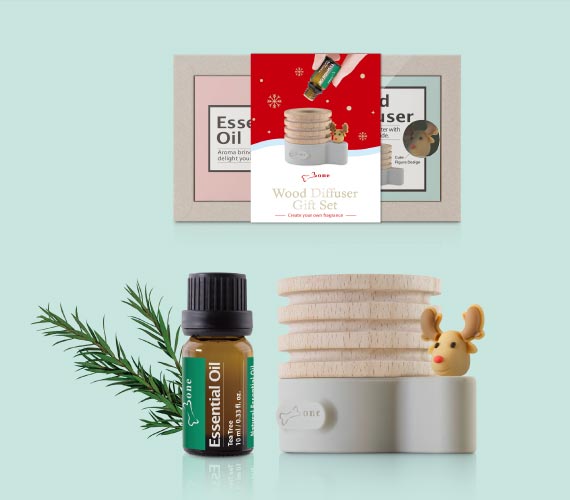 【原木擴香台禮物組-麋鹿先生-茶樹】 原木擴香台－麋鹿 /茶樹精油