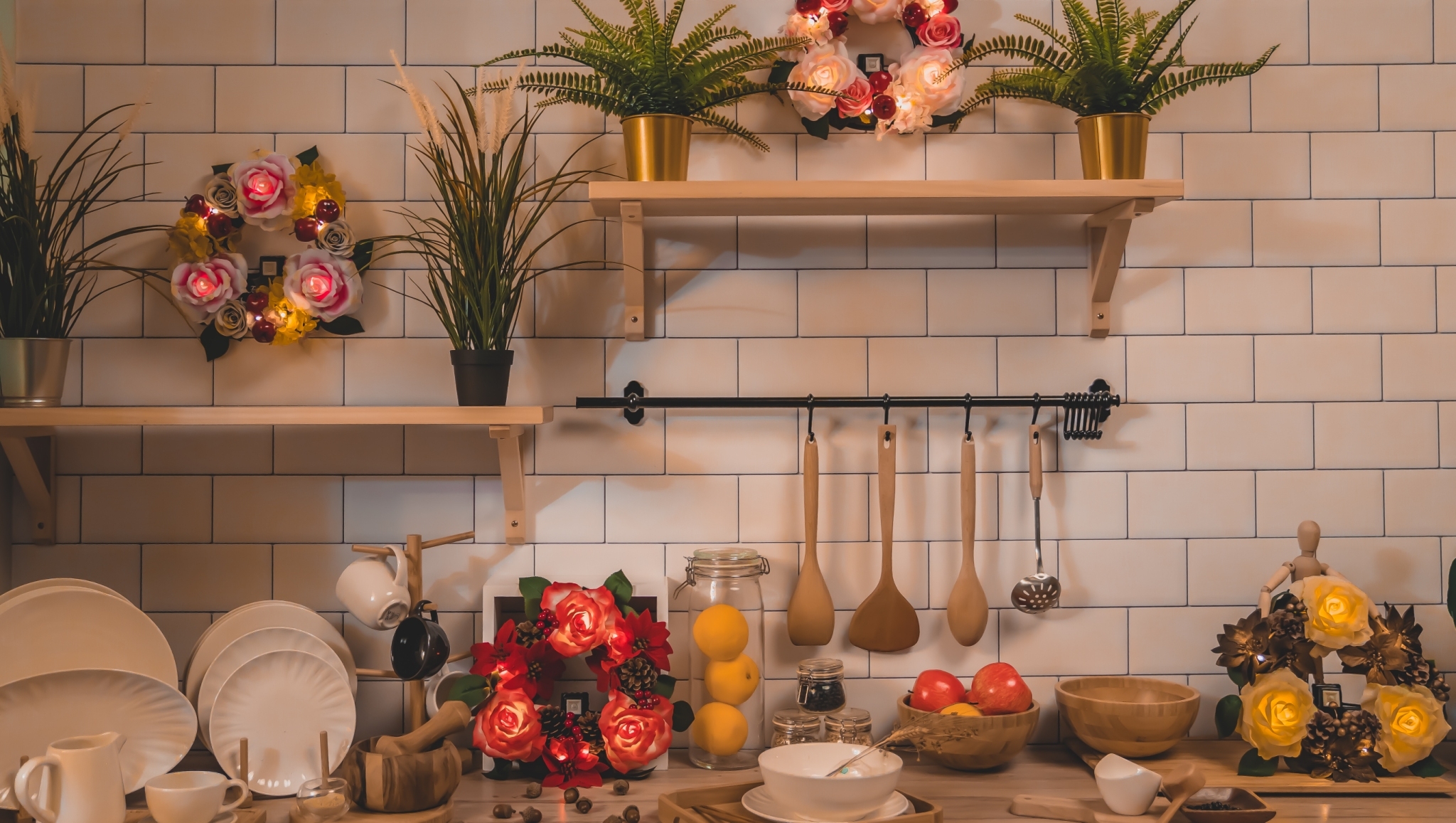 日本 岱樂鈁 Delight 聖誕花圈感應燈 聖誕紅